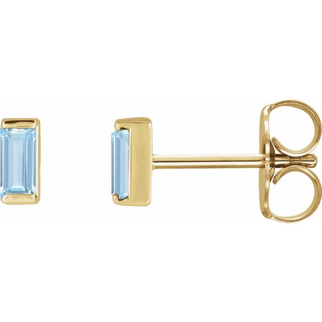 14K Lab-Grown Aqua Sapphire Earrings