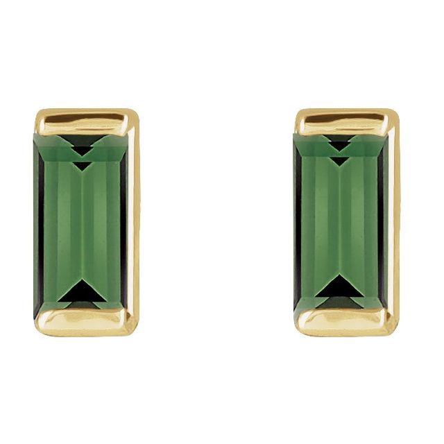 14K Lab-Grown Blue Sapphire Earring