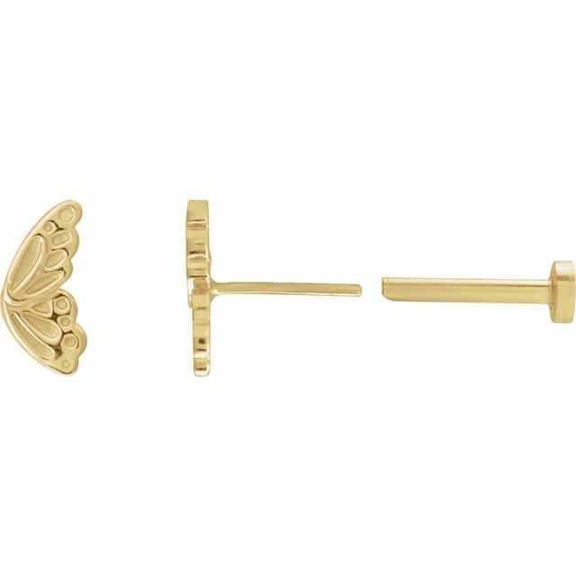 14K Right Butterfly Wing Earring