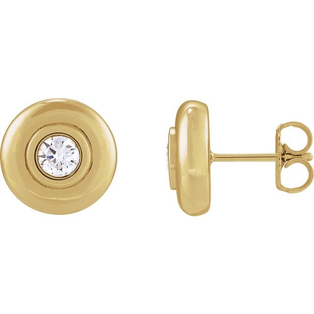 14K 1/2 CTW Lab-Grown Diamond Puffed Stud Earrings