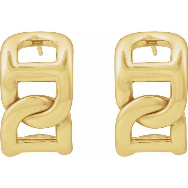 14K Electroform Anchor Chain Hoop Earrings