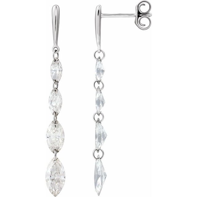 14K 1 1/2 CTW Lab-Grown Diamond Drilled Diamond Earrings