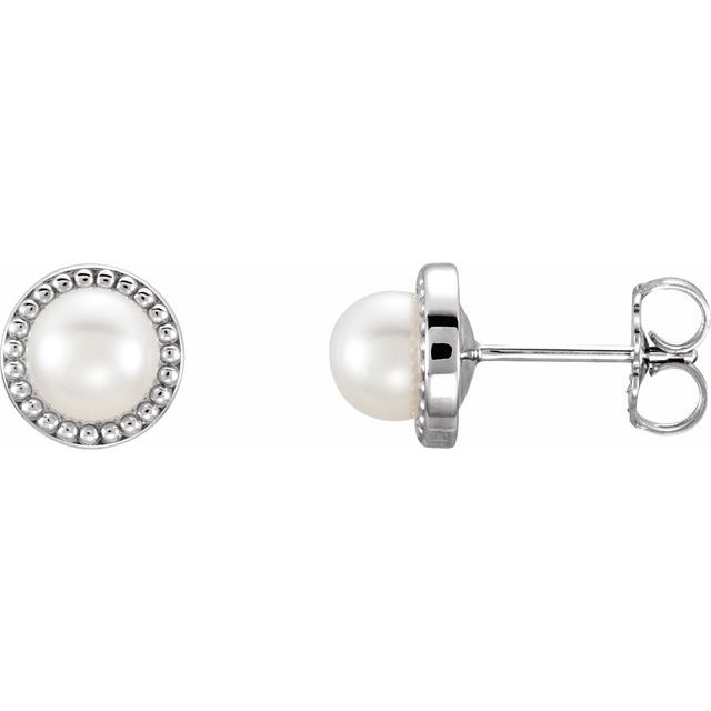 14K 5.5- Cultured Freshwater Pearl Earrings