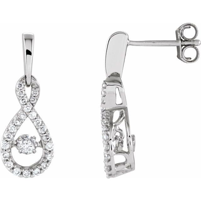 14K 3/8 CTW Natural Mystara Diamonds® Infinity-Inspired Earrings