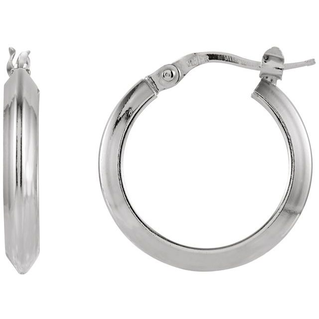 Sterling Silver Knife-Edge Tube Hoop Earrings