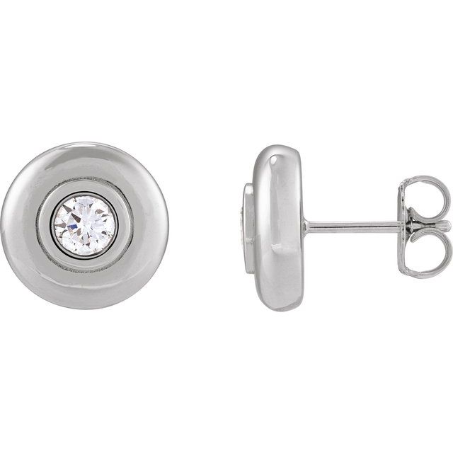 14K 1/2 CTW Natural Diamond Puffed Stud Earrings
