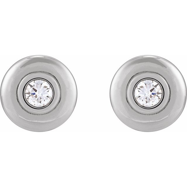 14K 1/2 CTW Lab-Grown Diamond Puffed Stud Earrings