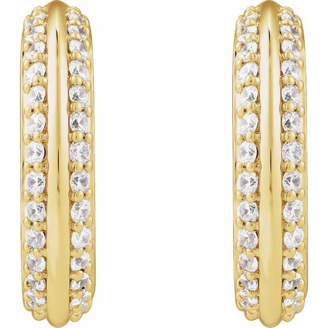 14K Round Accented Hoop Earring Mountings