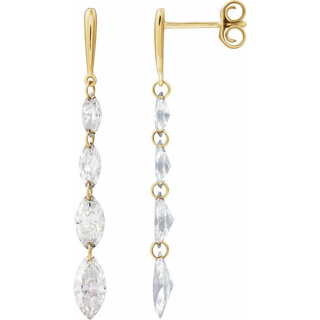 14K 1 1/2 CTW Lab-Grown Diamond Drilled Diamond Earrings