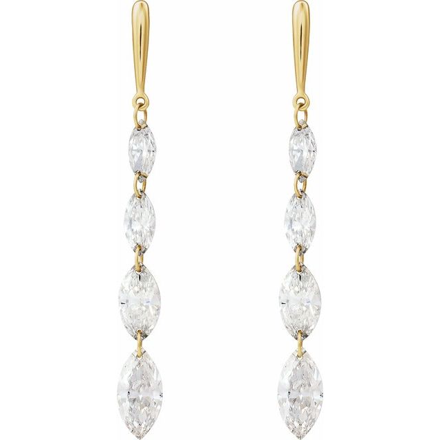 14K 1 1/2 CTW Lab-Grown Diamond Drilled Diamond Earrings