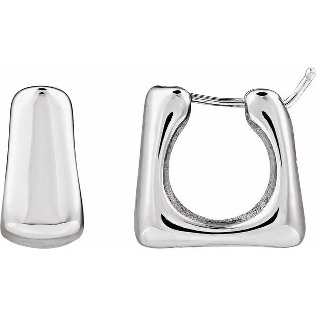 Sterling Silver Electroform Square Hoop Earrings