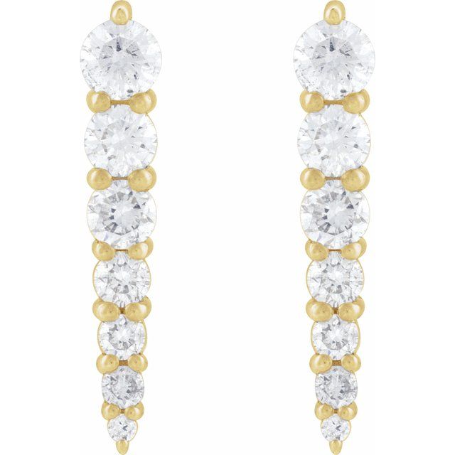 14K 1/3 CTW Natural Diamond Graduated Bar Earrings