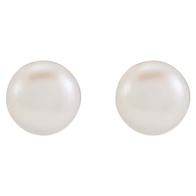 14K 3.5- Cultured Freshwater Button Pearl Earrings