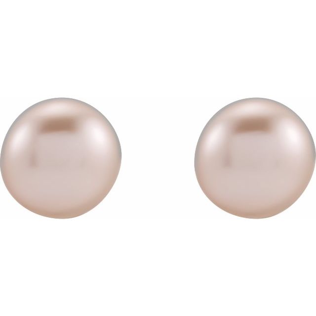 Sterling Silver Cultured Pink Freshwater Pearl Earrings