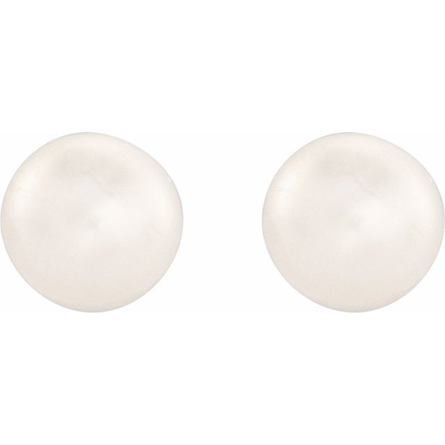 Sterling Silver 4- Cultured Freshwater Button Pearl Earrings