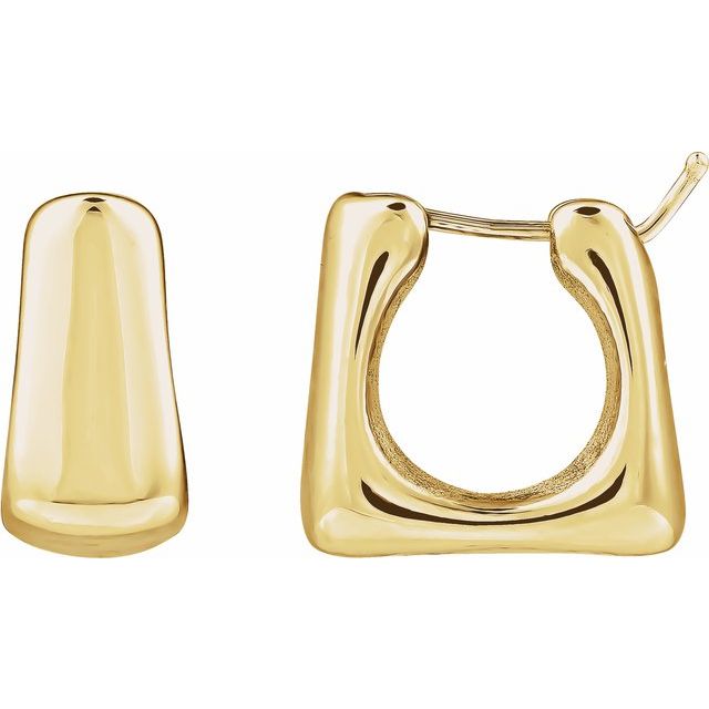 14K Electroform Square Hoop Earrings