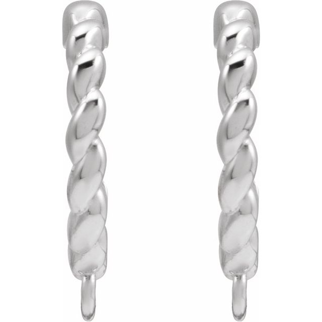 14K Rope Hoop Earring Top