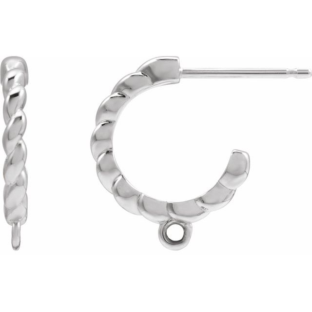 14K Rope Hoop Earring Top