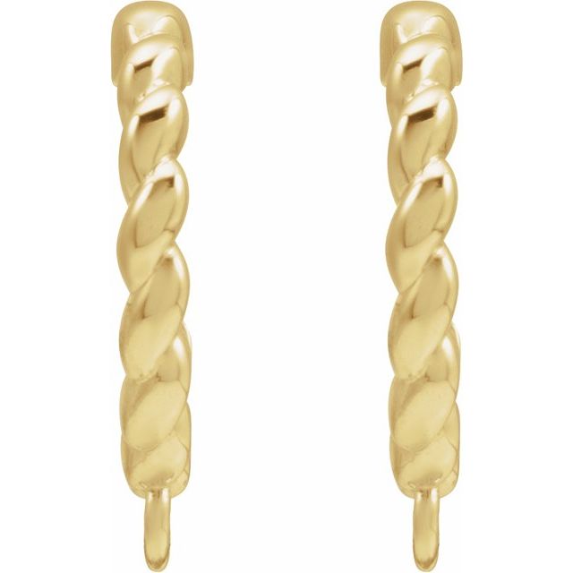 14K Rope Hoop Earring Top