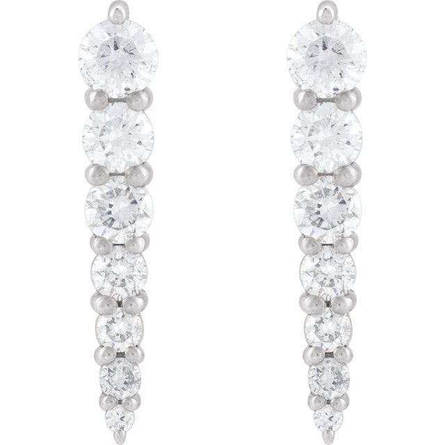 14K 1/3 CTW Natural Diamond Graduated Bar Earrings
