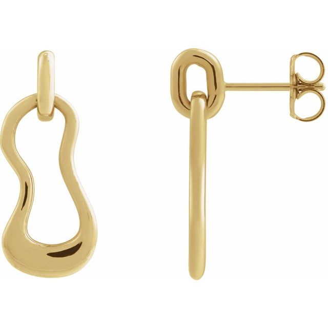 14K Freeform Left Dangle Earring