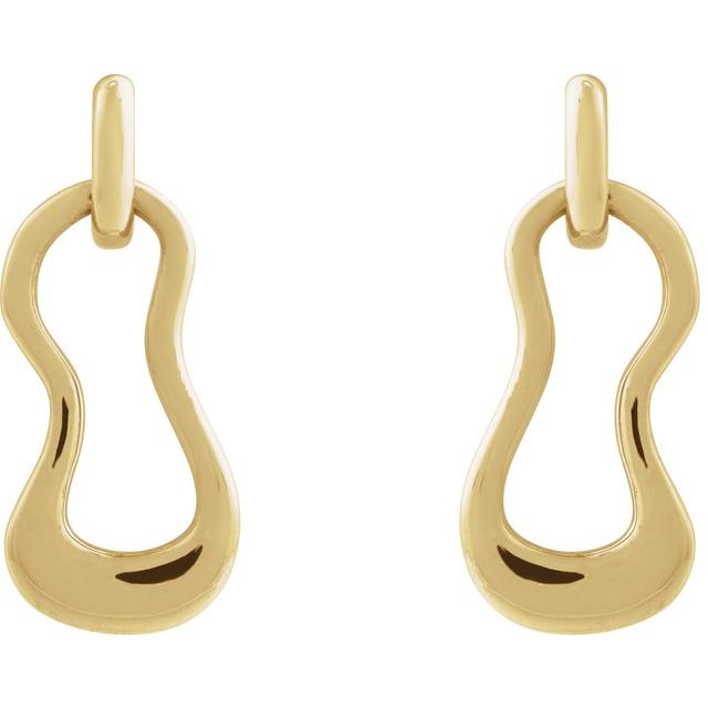 14K Freeform Dangle Earrings