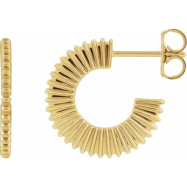 14K Starburst Hoop Earrings
