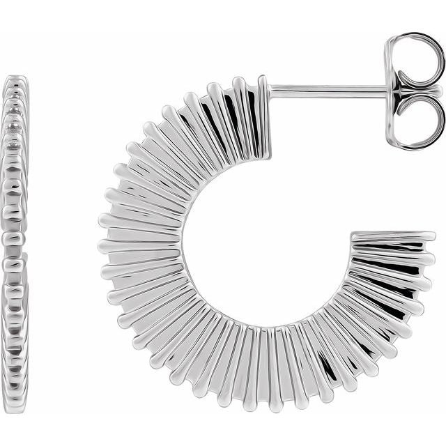 Sterling Silver Starburst Hoop Earring