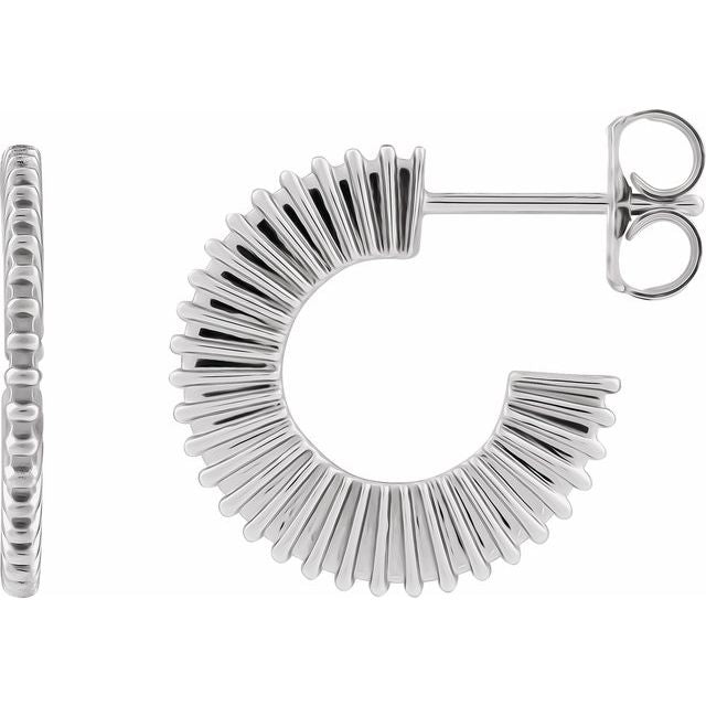 Sterling Silver Starburst Hoop Earrings