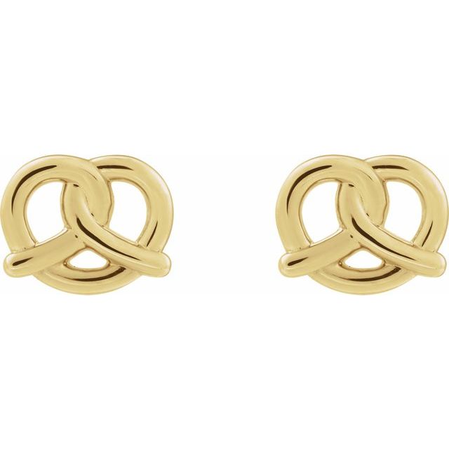 14K Pretzel Stud Earrings
