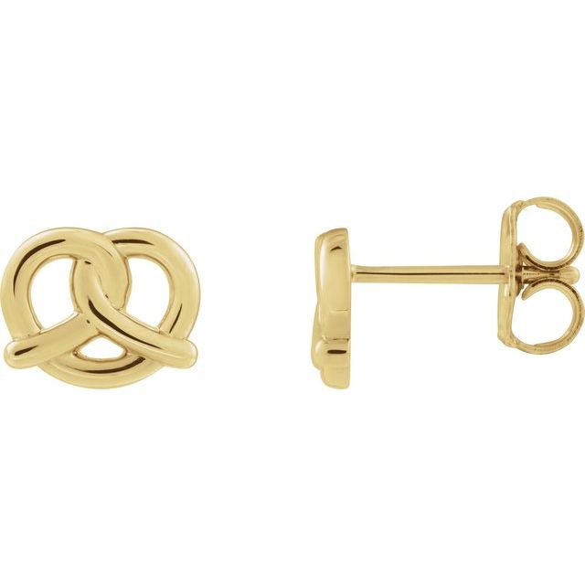 14K Pretzel Stud Earrings