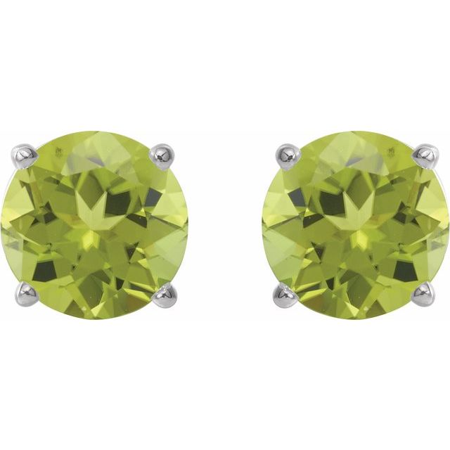 14K Natural Peridot Stud Earrings