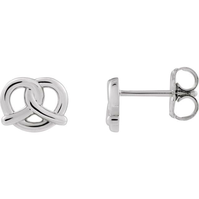Sterling Silver Pretzel Stud Earrings