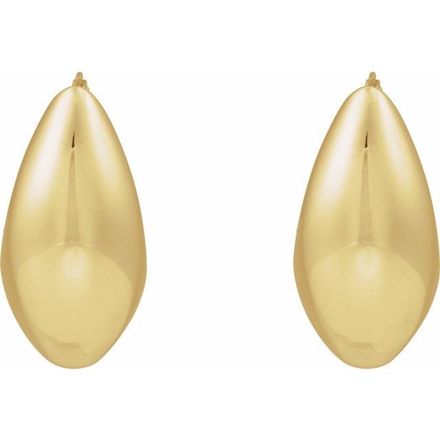14K Electroform Tapered Hoop Earrings