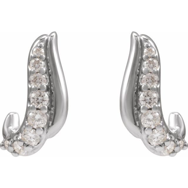 14K 1/6 Natural Diamond Freeform Earrings