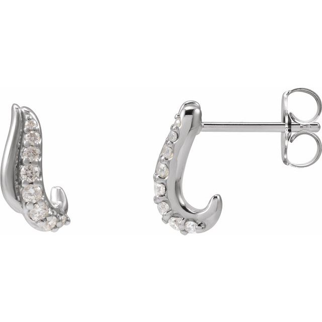 14K 1/6 Natural Diamond Freeform Earrings