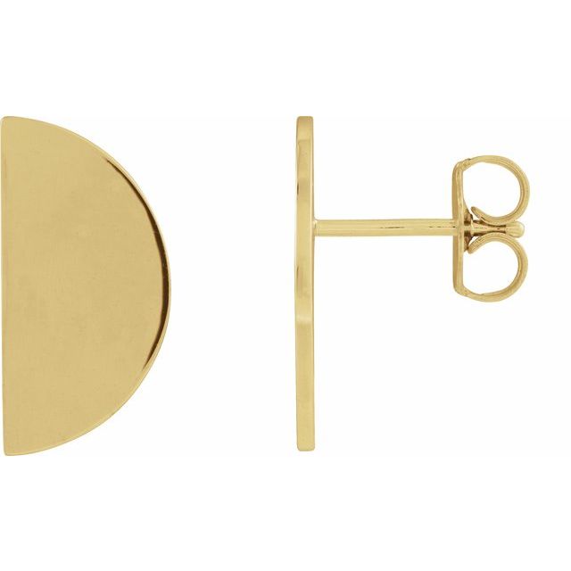 14K Half Circle Left Earring