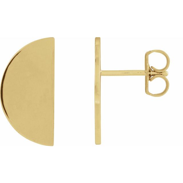 14K Half Circle Right Earring