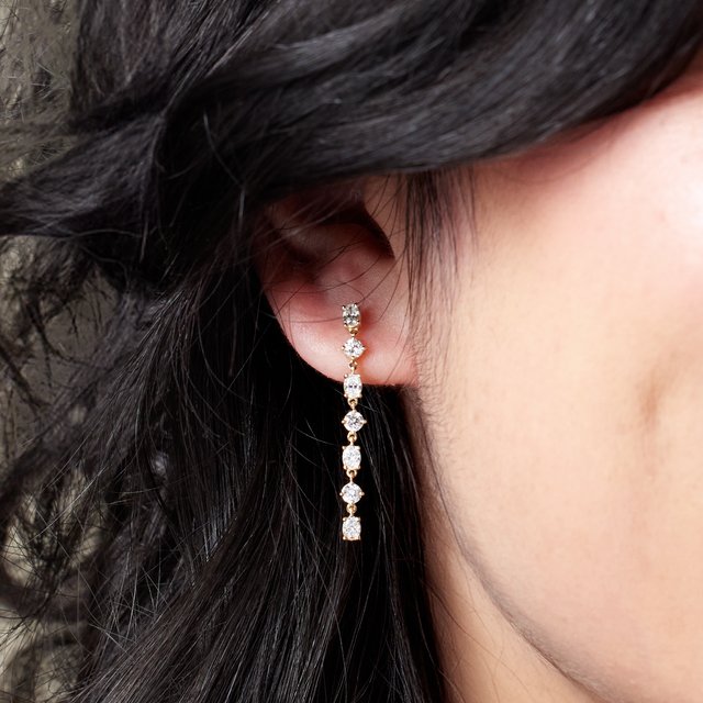 14K 1 1/5 CTW Lab-Grown Diamond Dangle Earrings