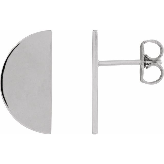 Sterling Silver Half Circle Right Earring