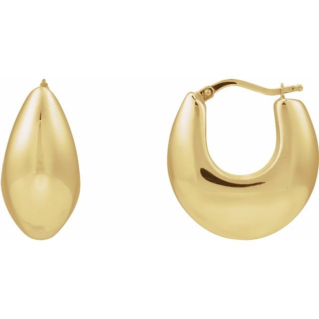 14K Electroform Tapered Hoop Earrings