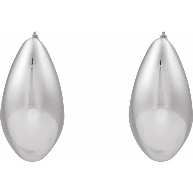 Sterling Silver Electroform Tapered Hoop Earrings