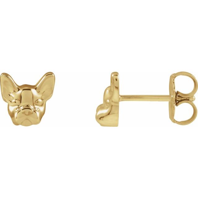 14K Dog Earrings