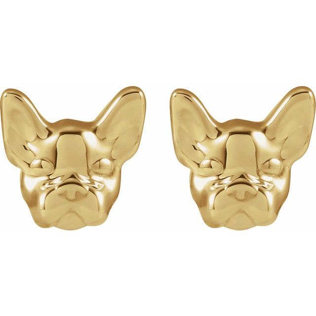 14K Dog Earrings
