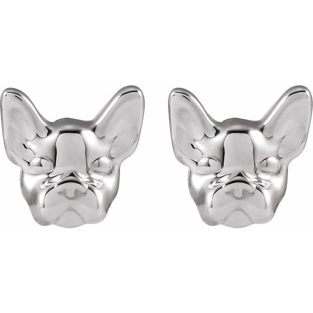 Sterling Silver Dog Earrings