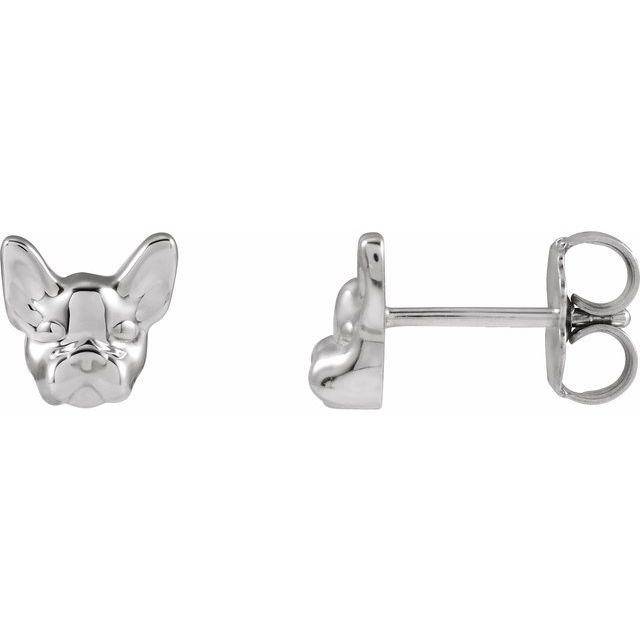 Sterling Silver Dog Earrings