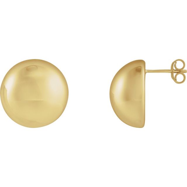14K Electroform Domed Earrings