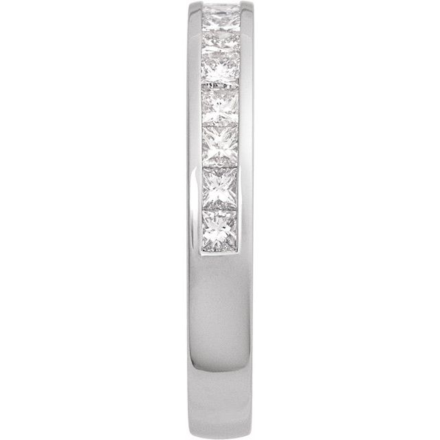 14K White 7/8 CTW Natural Diamond Channel-Set Band