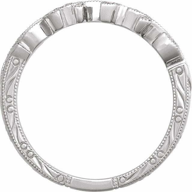 14K White .07 CTW Natural Diamond Matching Band
