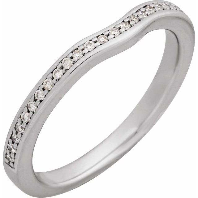 14K White 1/6 CTW Natural Diamond Band